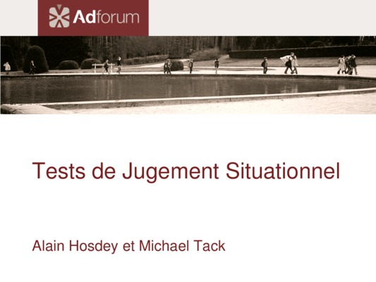 test jugement situationnel Book