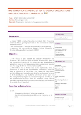 livret 2 vae master marketing et vente pme pmi Book