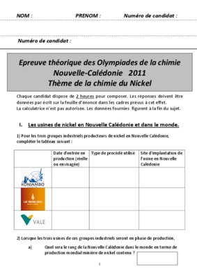 bac s chimie nouvelle caledonie 2009 Book