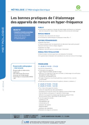 etalonnage des appareils de mesure Book