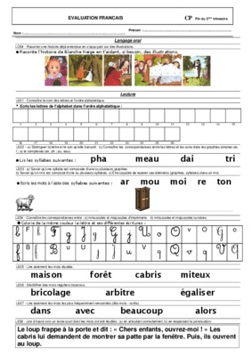 evaluation francais cp 2aime trimestre Book