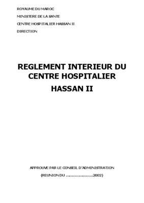 reglement interieur d_un hopital Book