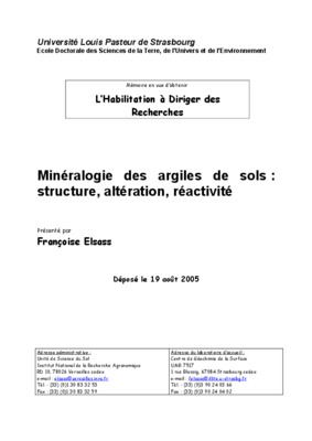 mineralogie des argiles Book