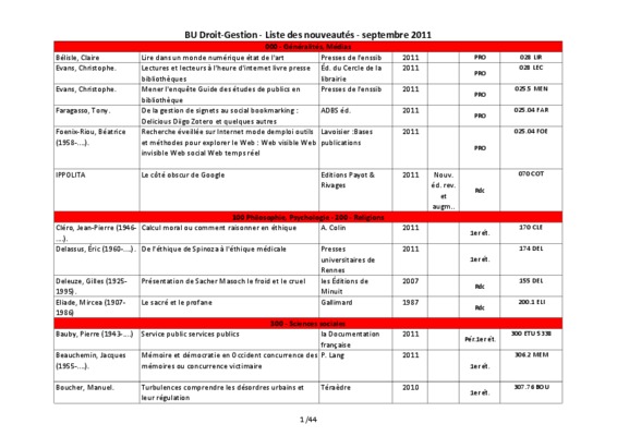 creation et gestion de liste Book