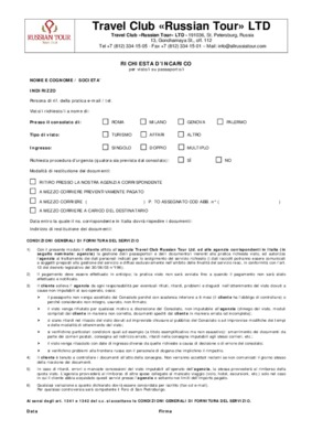 domanda di visto per italia Book
