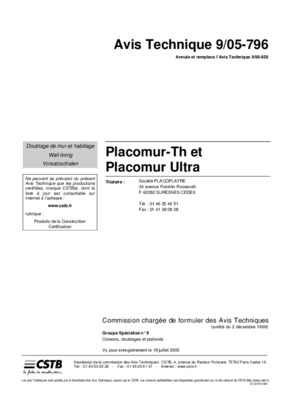 tarif placomur th 38 Book