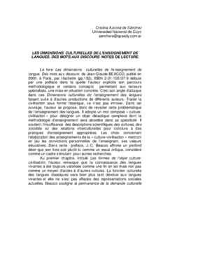 les dimensions culturelles des l_enseignement de langue Book