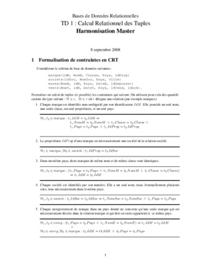 calcul relationnel de domaine typle Book