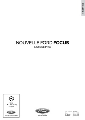 ford focus liste de prix Book