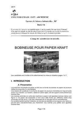 devoir maison n 1 bobineuse pour papier kraf Book