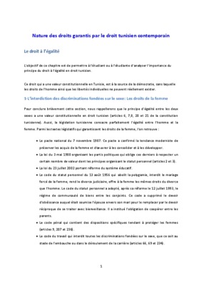 nature des droits garantis par le droit tunisien contemporain Book