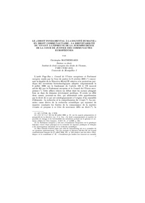 droit dignite humaine Book
