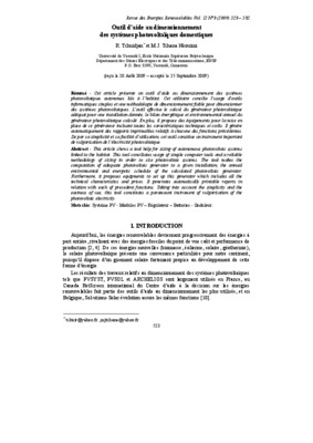 dimensionnement des cables photovoltaiques Book