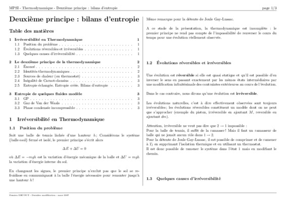 deuxi eme principe entropie exercices reponce Book