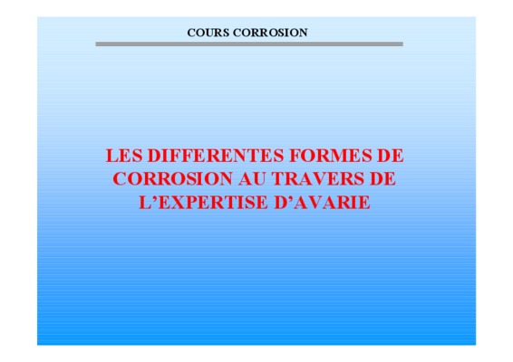 differentes formes de corrosion en milieu marin Book