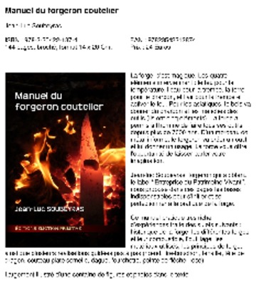 manuel du forgeron Book