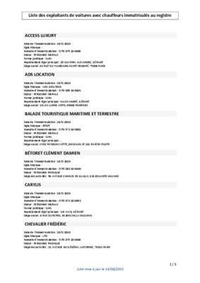 liste des immatricules Book