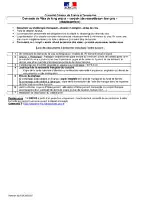 formulaire visa long sejour ressortissant francais Book