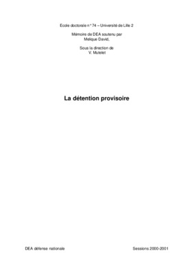 la detention provisoire Book