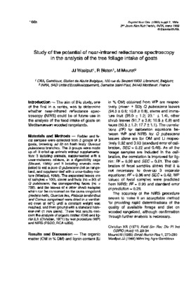 predicting forage quality by infrared reflectance spectroscopy Book