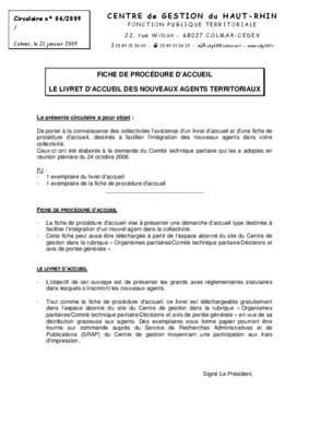 procedure accueil Book