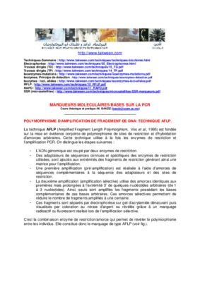 historique de la technique aflp Book