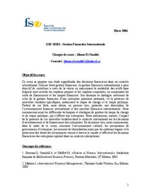 gsf 18284 gestion financiaire internationale Book