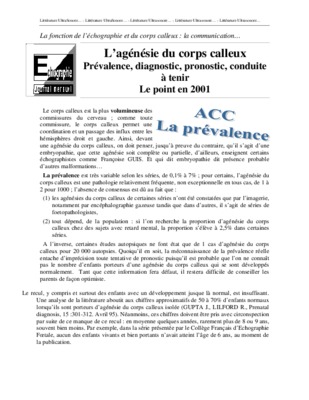 agenesie du corps calleux Book