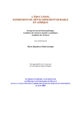 l_education fondement du developpement durable Book