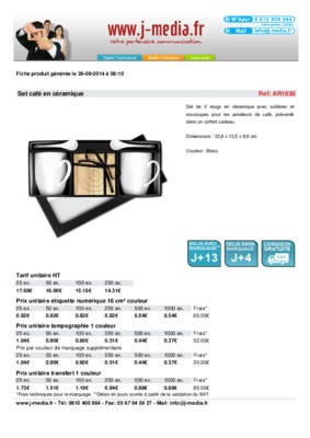 fiche produit ceramique Book