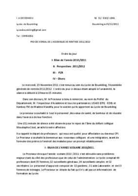 bilan de la cpg de l annee 2011 Book