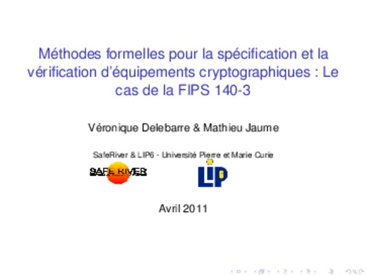 methodes formelles pour la specification et la verification d_equipements cryptographiques Book
