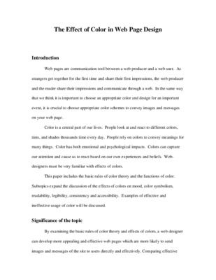 the color effect on the feelings Book