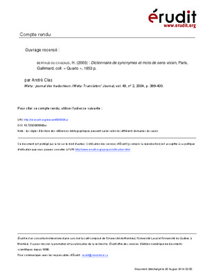 dictionnaire des synonymes Book