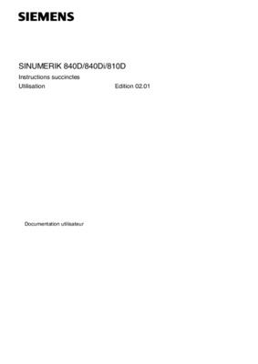 logiciel de base et logiciel de commande sinumerik 840d Book