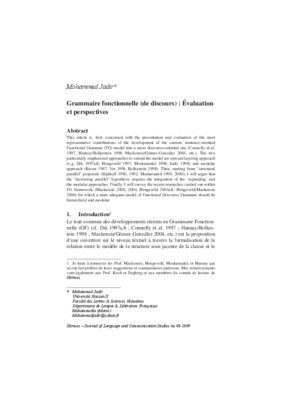 la grammaire fonctionnelle Book