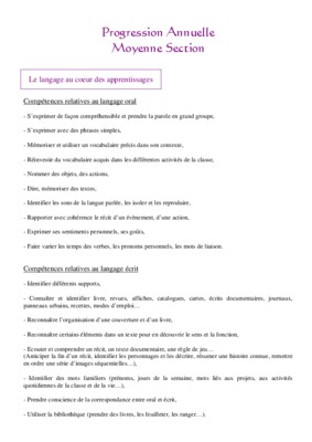 progression moyenne section Book