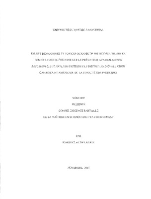 theses de proprietes toxicologiques des pesticides Book