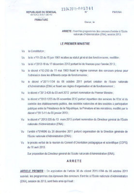 listes des admissibles ena senegal cycle a professionnel administration generale 2011 2012 Book