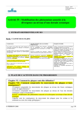 fiche divergence des plaques et phenomenes lies Book
