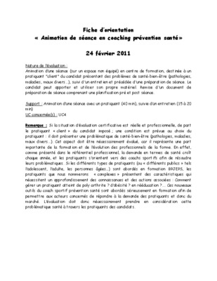 fiche de seance animation Book