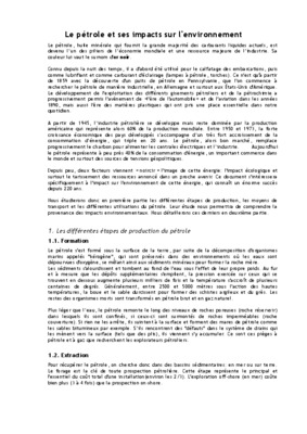 les impacts du petrole sur l_environnement Book