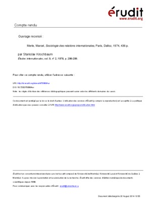 sociologie des relations internationales Book