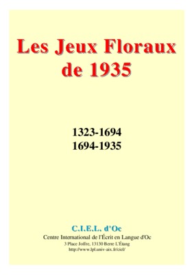 jeux floraux Book