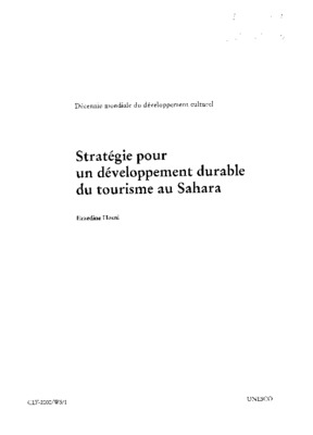 tourisme developpement durable sahara algerie Book