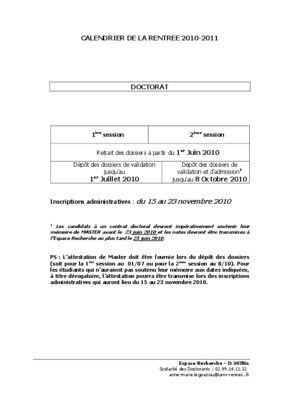 doctorat calendrier Book