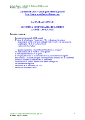 modele de statut sarl ohada Book