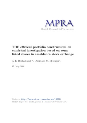 portefeuille efficient Book