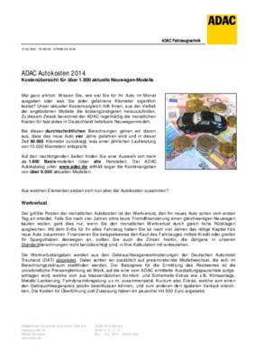 adac autokosten 2008 Book