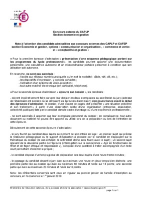 caplp externe economie gestion Book